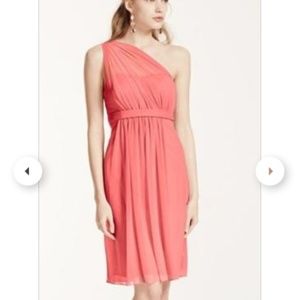 Coral one shoulder dress size 14 or 10